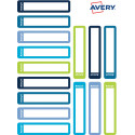 Avery Family étiquettes stylos minis, ft 5 x 1 cm, bleu/vert, sachet brochable avec 30 étiquettes