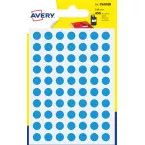 Avery PSA08B etiquettes pastilles rondes, diamètre 8 mm, blister de 490 pièces, bleu clair