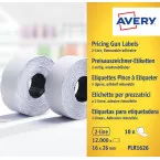 Avery PLR1626 etiketten voor prijstang non-permanent, ft 26 x 16, 12 000 etiketten, wit
