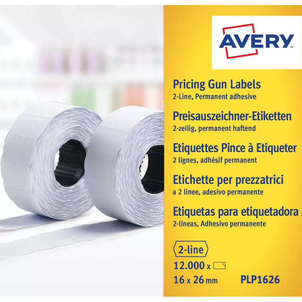 Avery PLP1626 White Price Gun Labels...