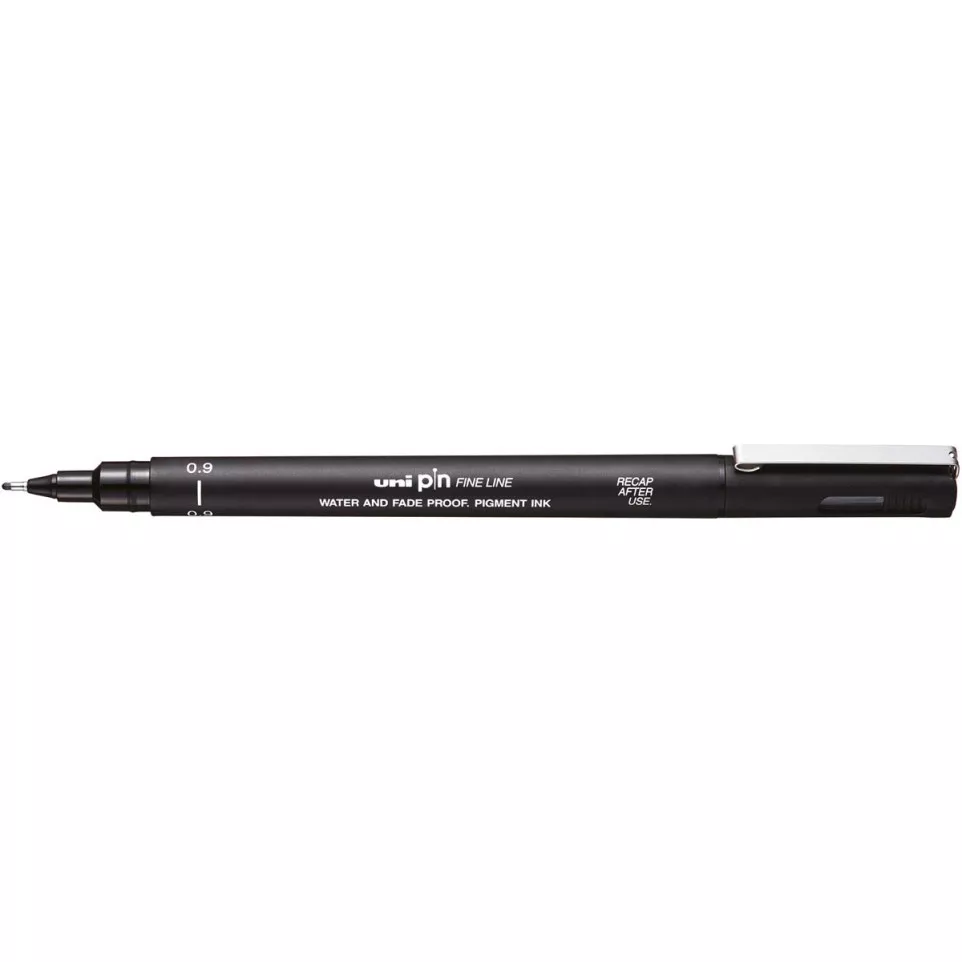 Uni Pin Fineliner Black 0.9 mm Round Tip