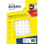 Avery PET15W Round White Labels, 15 mm Diameter, Pack of 1536