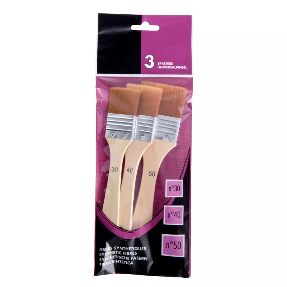 Varnish Flat Brush Set, 3 Pieces