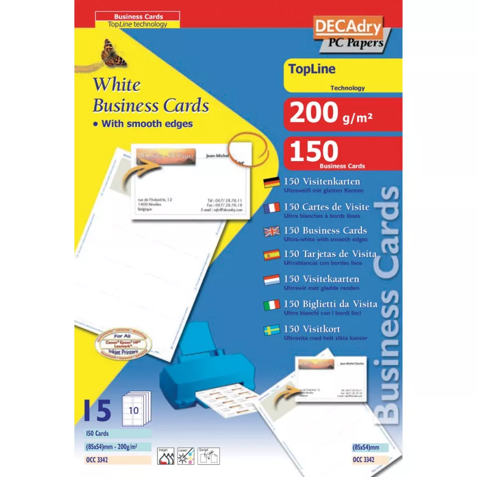 Decadry TopLine Business Cards, 150...
