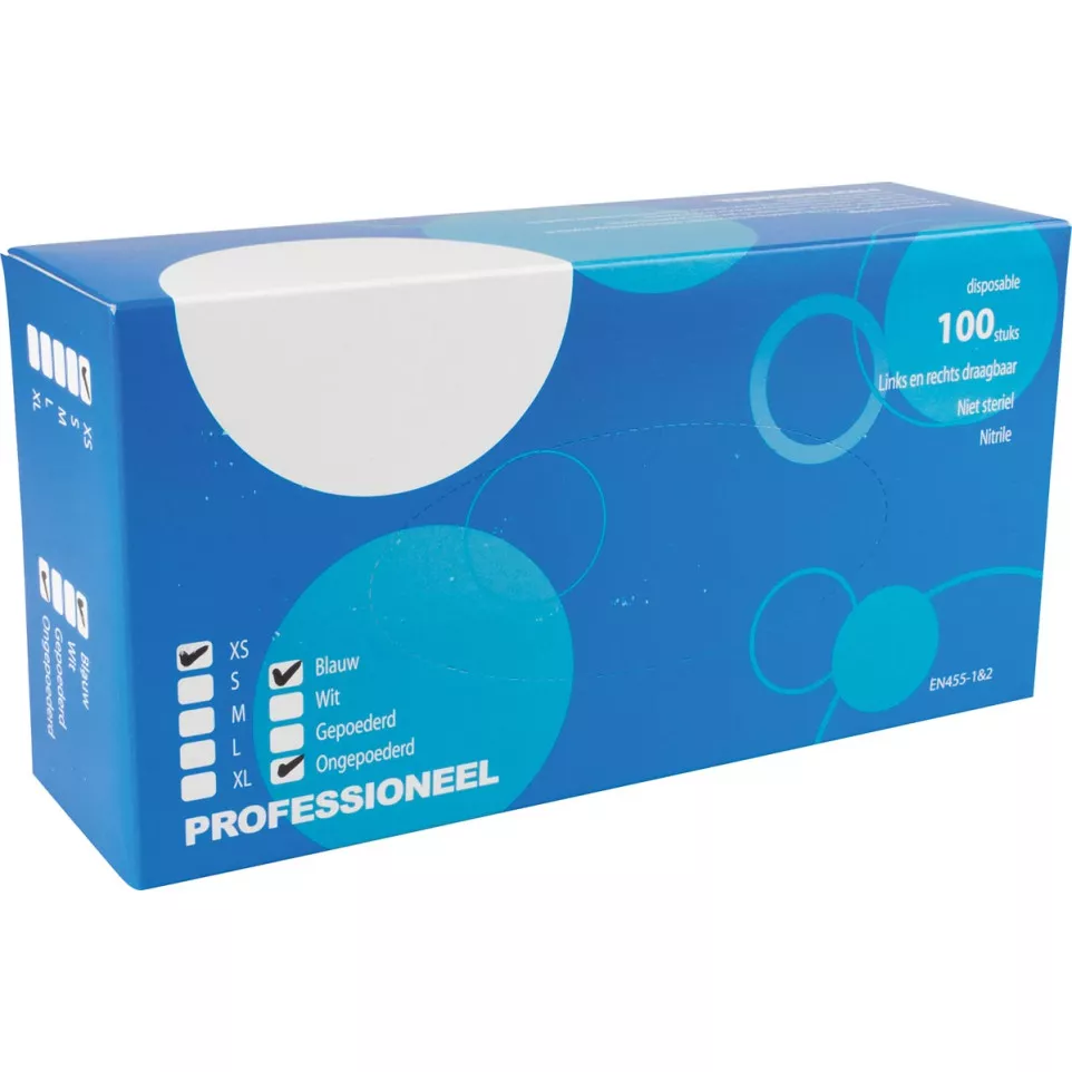 Gants en nitrile, extra small, bleu,...