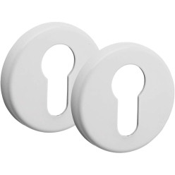 PZ rond cilinderrozet aluminium Wit 9010 nr. 12 / 2pce