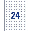 Avery Crystal Clear Transparent Labels 40 mm Diameter, 600 Labels, 24 per Sheet