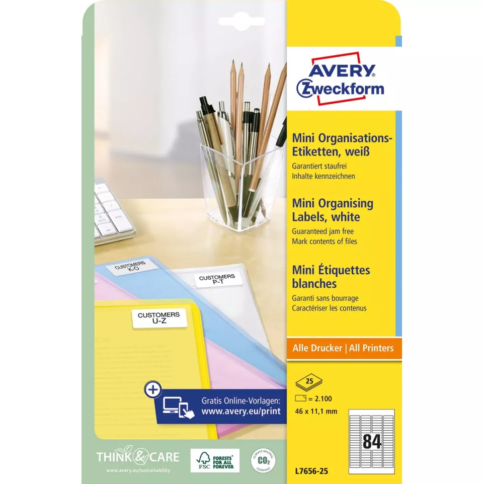 Avery étiquettes mini ft 46 x 11,1 mm...