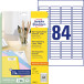 Avery étiquettes mini ft 46 x 11,1 mm (l x h), 2.100 pièces, 84 par feuille, boîte de 25 feuilles
