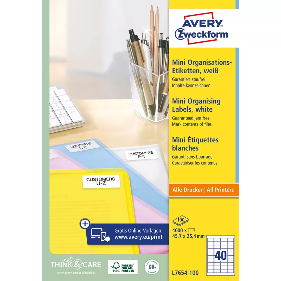 Avery Etiquettes blanches laser...