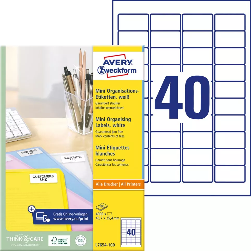 Avery Etiquettes blanches laser...