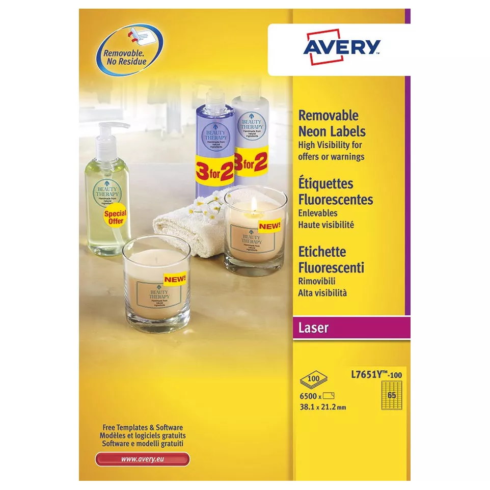 Avery afneembare neon etiketten ft...