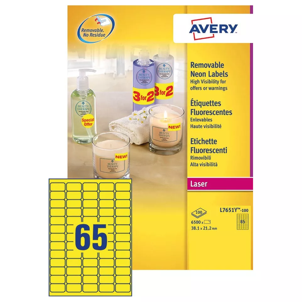Avery Dennison Neon Removable Labels...