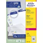 Avery L7651, Etiquettes d'expédition, Laser, Ultragrip, blanches, 100 pages, 65 per page, 38,1 x 21,2 mm