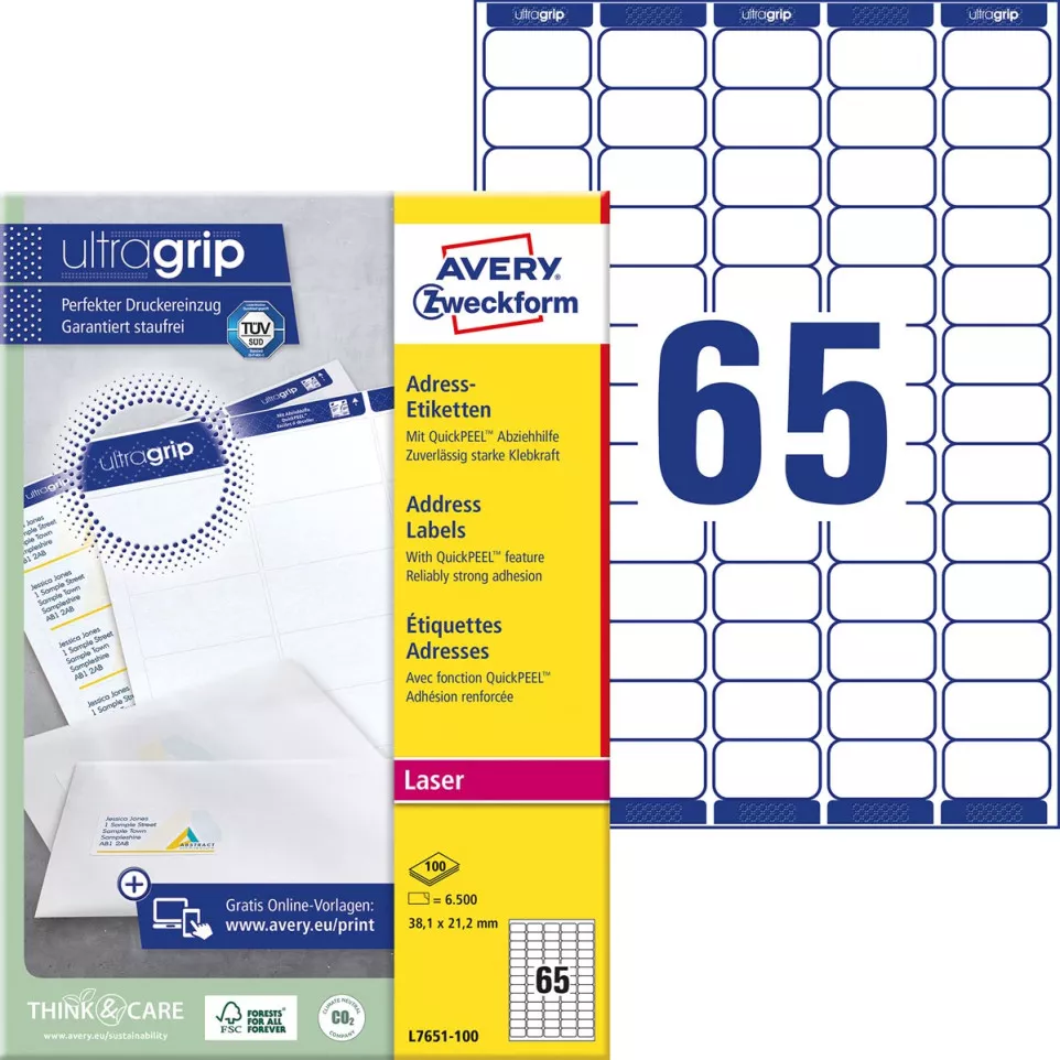 Avery L7651 Laser Address Labels...