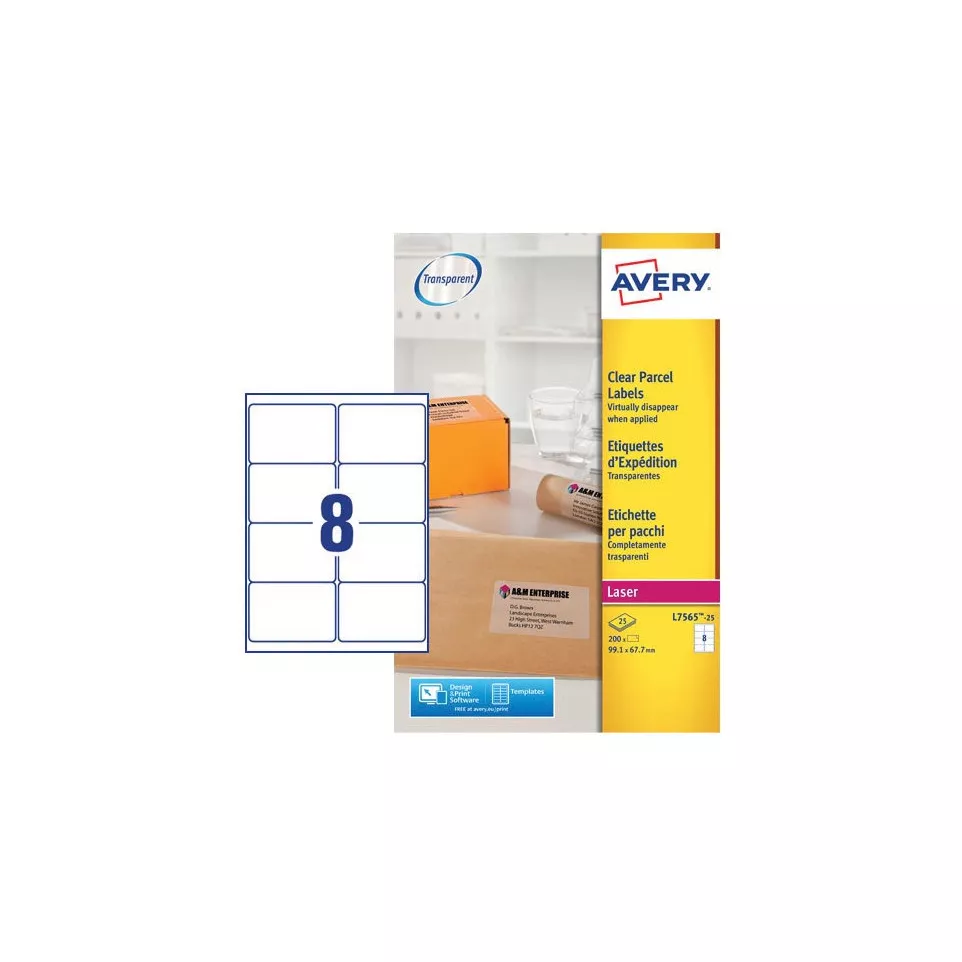 Avery Crystal Clear Shipping Labels...