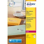Avery Transparent QuickPEEL Labels 99.1 x 33.9 mm, 400 Labels, 16 per Sheet
