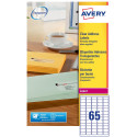 Avery L7551-25 étiquettes adresse ft 38,1 x 21,2 mm (b x h), 1.625 étiquettes, transparent