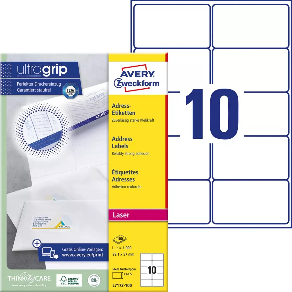 Avery L7173 Shipping Labels, Laser,...