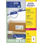 Avery L7166, Etiquettes d'expédition, Laser, Ultragrip, blanches, 100 pages, 6 per page, 99,1 x 93,1 mm