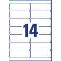Avery L7163, Etiquettes adresses, Laser, Ultragrip, blanches, 40 pages, 14 per page, 99,1 x 38,1 mm
