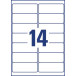 Avery L7163, Etiquettes adresses, Laser, Ultragrip, blanches, 40 pages, 14 per page, 99,1 x 38,1 mm