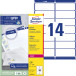Avery L7163 Address Labels Laser Ultragrip White 250 Sheets 14 per Sheet 99.1 x 38.1 mm