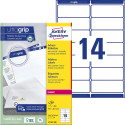 Avery L7163, Adresetiketten, Laser, Ultragrip, wit, 100 vellen, 14 per vel, 99,1 x 38,1 mm
