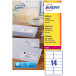 Avery L7163, Adresetiketten, Laser, Ultragrip, wit, 100 vellen, 14 per vel, 99,1 x 38,1 mm