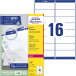 Avery L7162, Etiquettes adresses, Laser, Ultragrip, blanches, 100 pages, 16 per page, 99,1 x 33,9 mm