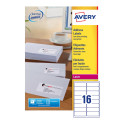 Avery L7162, Etiquettes adresses, Laser, Ultragrip, blanches, 100 pages, 16 per page, 99,1 x 33,9 mm