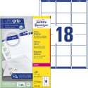 Avery L7161, Adresetiketten, Laser, Ultragrip, wit, 100 vellen, 18 per vel, 63,5 x 46,6 mm