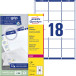Avery L7161, Etiquettes adresses, Laser, Ultragrip, blanches, 100 pages, 18 per page, 63,5 x 46,6 mm