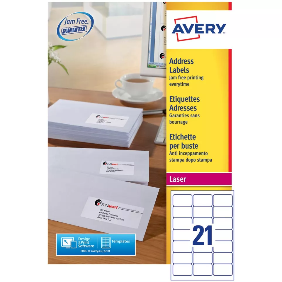 Avery L7160, Etiquettes adresses,...