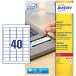 Avery L6145-20 NoPeel etiketten ft 45,7 x 25,4 mm (b x h), 800 etiketten, wit