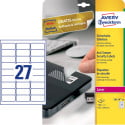Avery Security Labels 63.5 x 29.6 mm 540 count 27 per sheet box of 20 sheets water-resistant