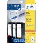 Avery Zweckform L6061-25 Lever Arch File Spine Labels 19.2 x 5.9 cm, 120 Labels, White