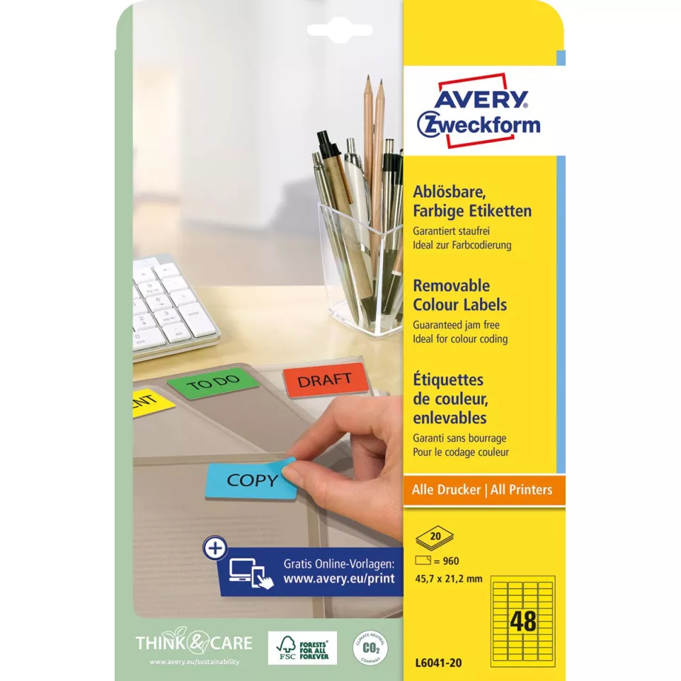 Avery Mini-etiketten geel