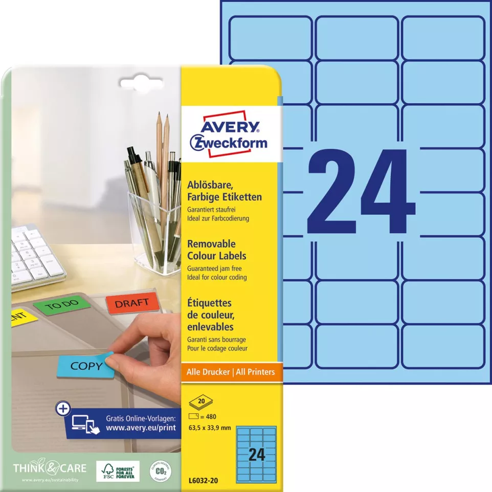 Avery Mini Removable Labels 63.5 x...