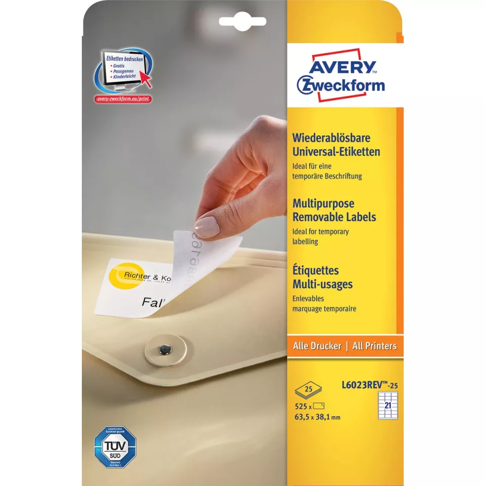 Avery Zweckform L6023REV-25 Removable...