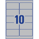 Avery étiquettes ultra résistantes argentées ft 96 x 50,8 mm (l x h), 200 pièces, 10 par feuille