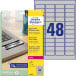 Avery Dennison ultra-resistant silver labels 45.7 x 21.2 mm (W x H) 960 pieces 48 per sheet