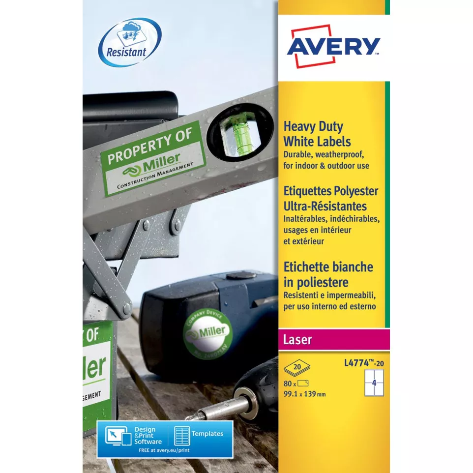 Avery L4774-20 étiquettes ultra...