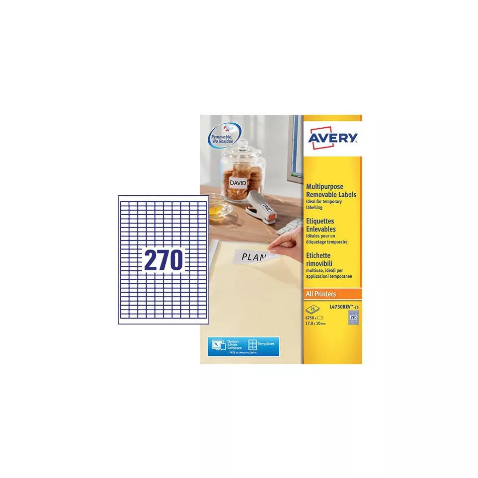 Avery L4730REV-25 afneembare...