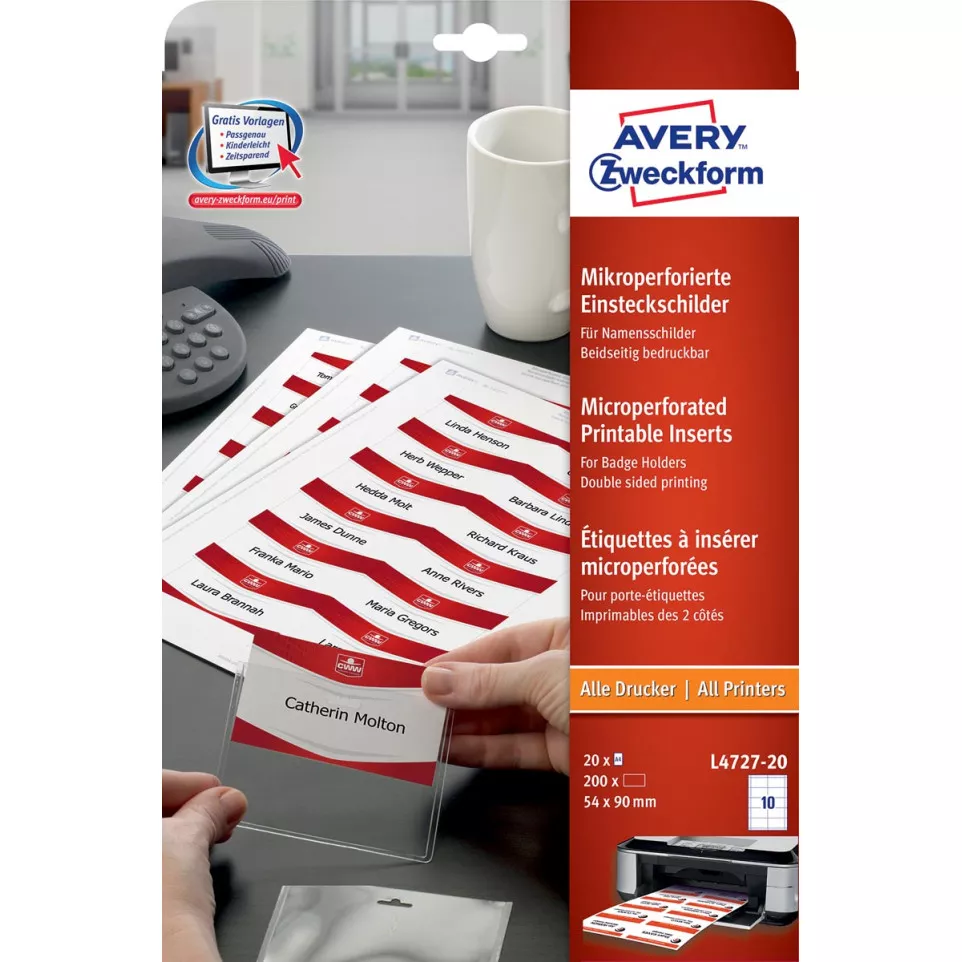 Avery Dennison Badges 54 x 90 mm, 200...