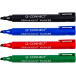 Q-CONNECT permanente marker, 2-5 mm, schuine punt, geassorteerde kleuren, etui van 4 stuks
