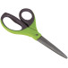 Q-CONNECT ciseaux Premium, ft 21 cm, droite en gauche, bouts pointus, inox, gris/vert, blister de 1 pièce