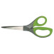 Q-CONNECT schaar Premium, ft 21 cm, rechts en links, scherpe punt, RVS, grijs/groen, blister van 1 stuk