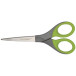 Q-CONNECT ciseaux Premium, ft 17 cm, droite en gauche, bouts pointus, inox, gris/vert, blister de 1 pièce