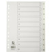 Q-CONNECT tabbladen, A4, PP, 11-gaatsperforatie,met indexblad, set van 1-10, wit
